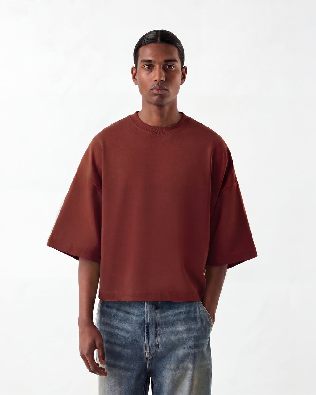 Studio Block T-Shirt in Burnt Terra