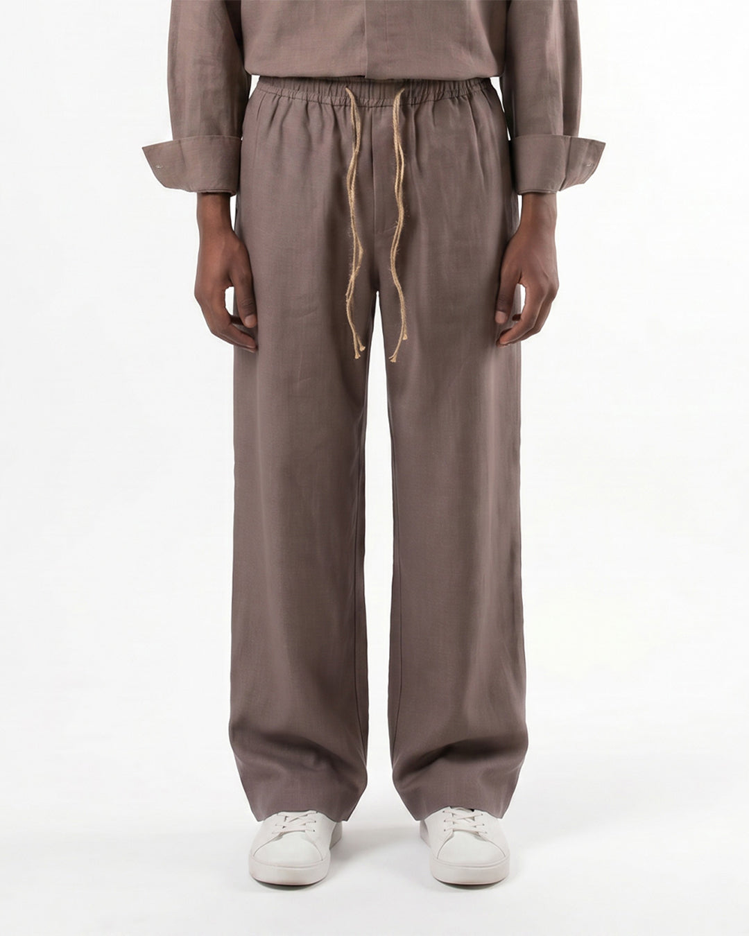 Studio Drape Trouser in Pale Mocha