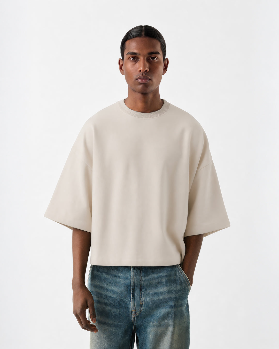 Studio Block T-Shirt in Rain Cloud