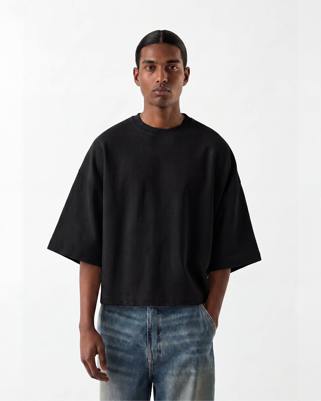 Studio Block T-Shirt in Coal Dust