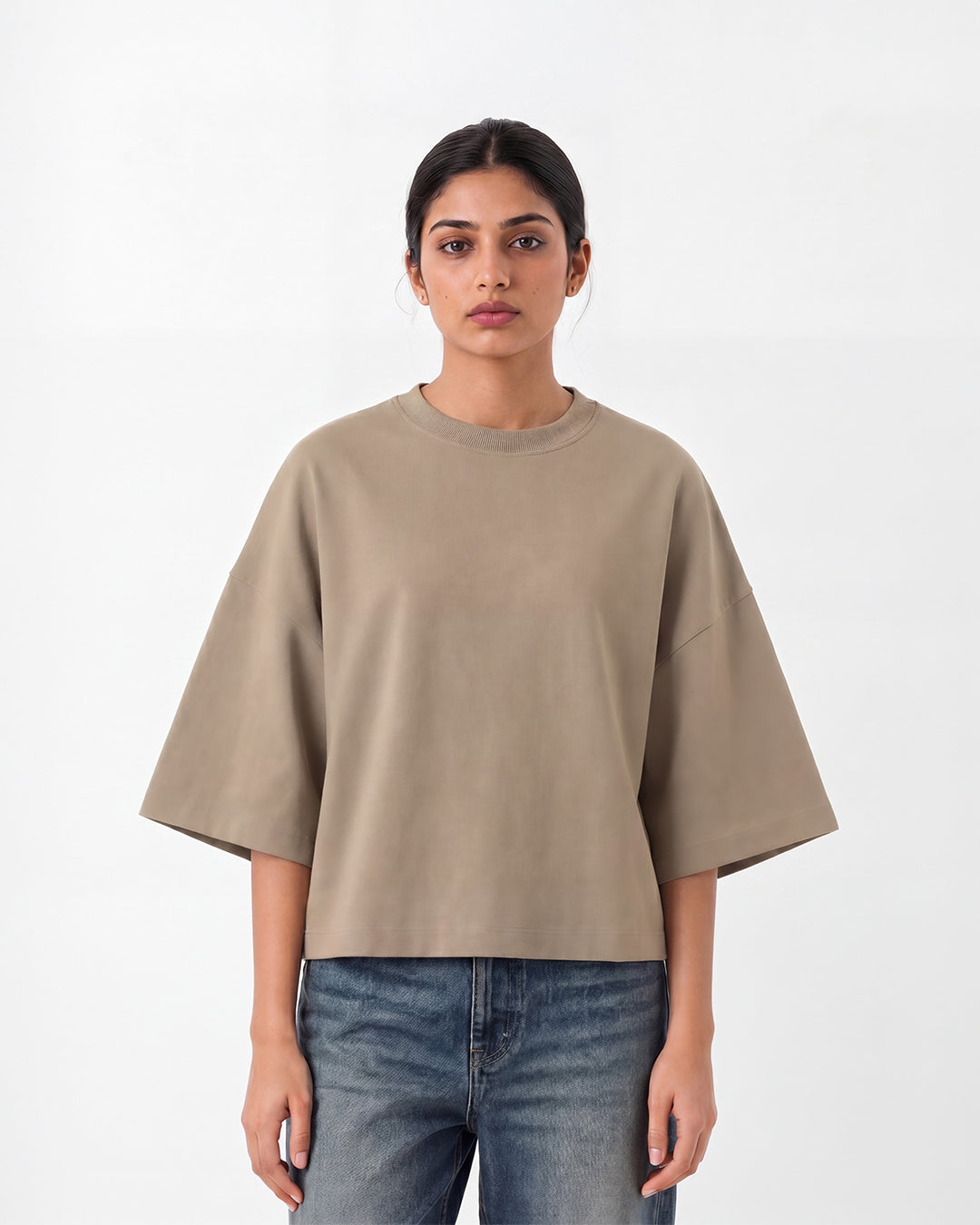 Studio Block T-Shirt in Pine Bark