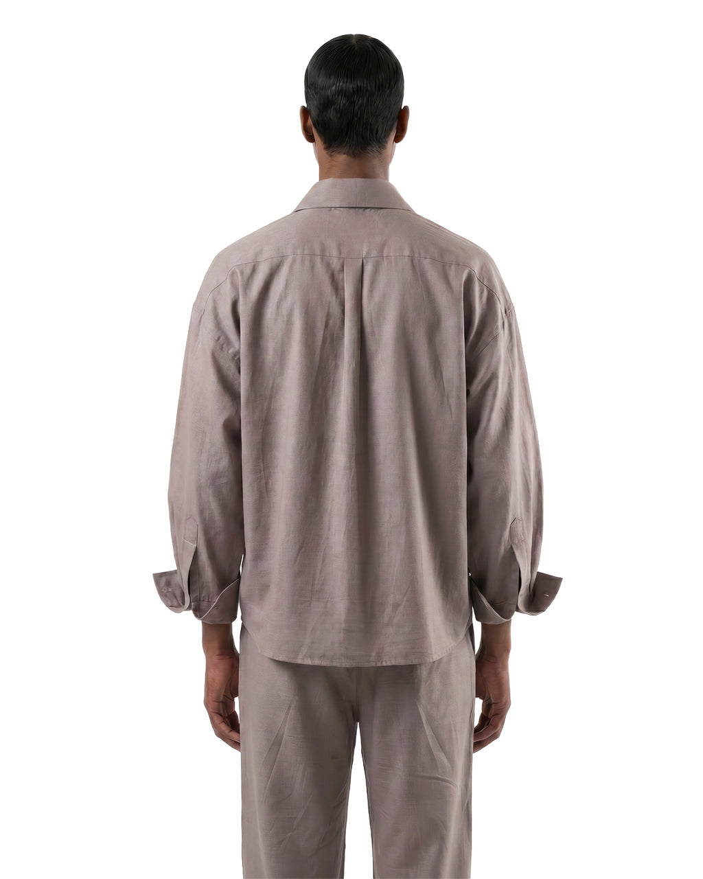 Studio Drape Shirt in Pale Mocha