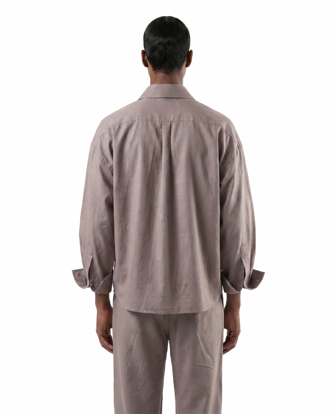 Studio Drape Shirt in Pale Mocha