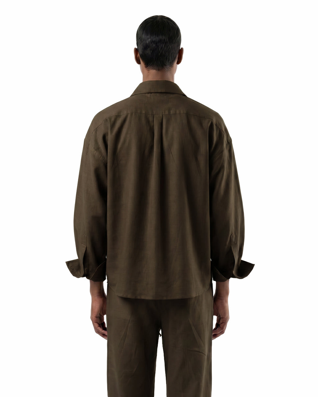 Studio Drape Shirt in Dried Moss
