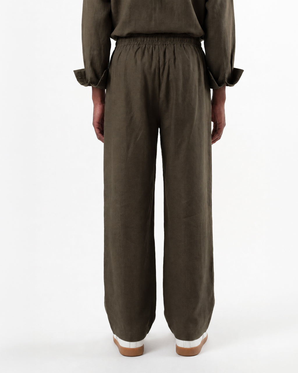 Studio Drape Trouser in Dried Moss