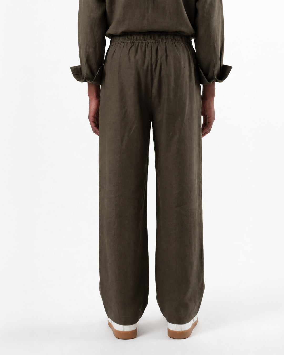 Studio Drape Trouser in Dried Moss